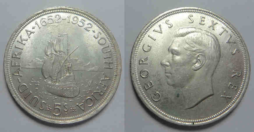 Union of South Africa: Silver Crown (5/-) of 1952