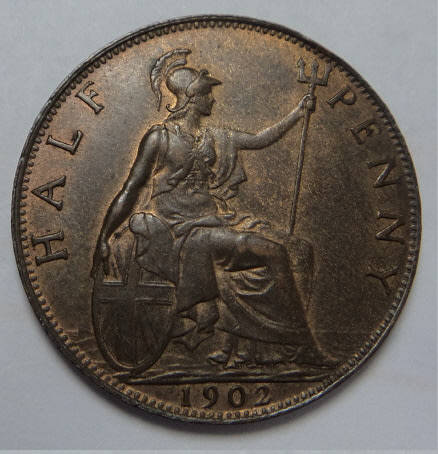 Great Britain: Edwardian Half Penny of 1902 (Mint State)