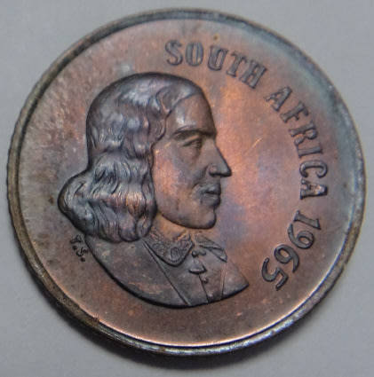 Republic of South Africa: MINT STATE One Cent of 1965 (English)