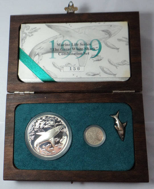 Republic of South Africa: Silver Tickey & Crown Twin Set of 1999 (The Great White Shark)