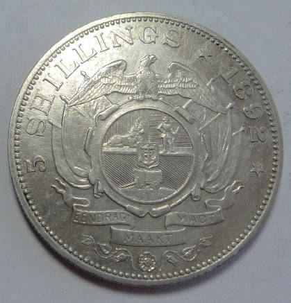 Paul Kruger ZAR: Crown (5/- Single Shaft) of 1892 (High Grade)