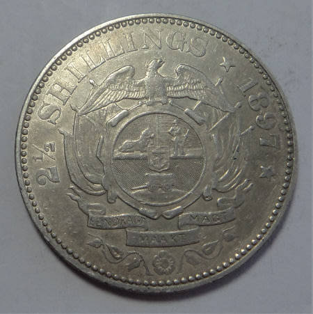 Paul Kruger ZAR: Half Crown (2/6-) of 1897 (Higher Grade)