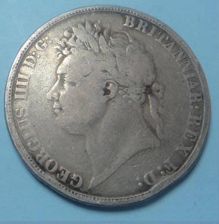 Great Britain: King George IIII Silver Crown (5/-) of 1821