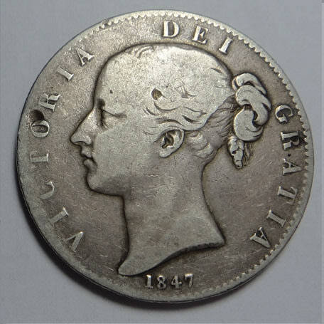 Great Britain: Silver Crown (5/-) of Queen Victoria of 1847
