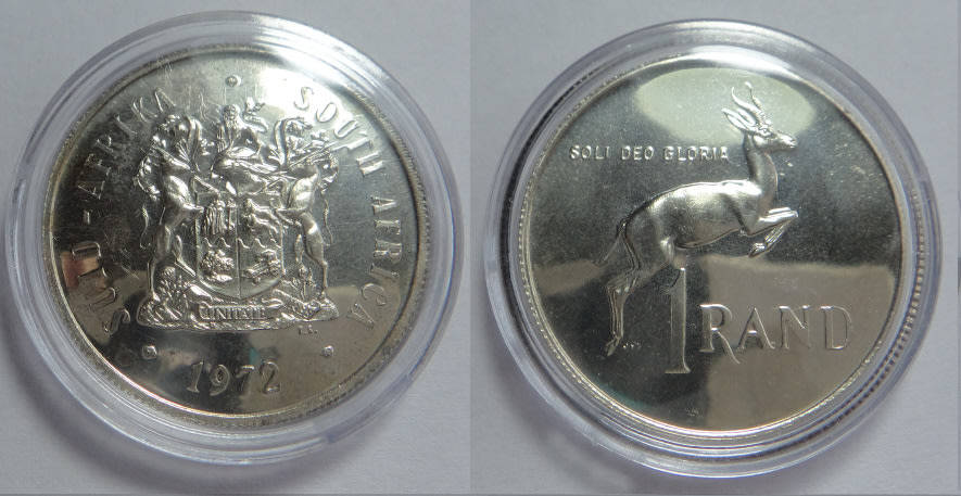 Republic of South Africa: Proof Silver R1 of 1972