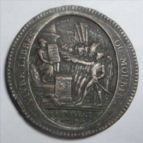 France: 1792 French Revolution 5-Sols Medal by Monneron Bros. (Soho Mint,  Birmingham)