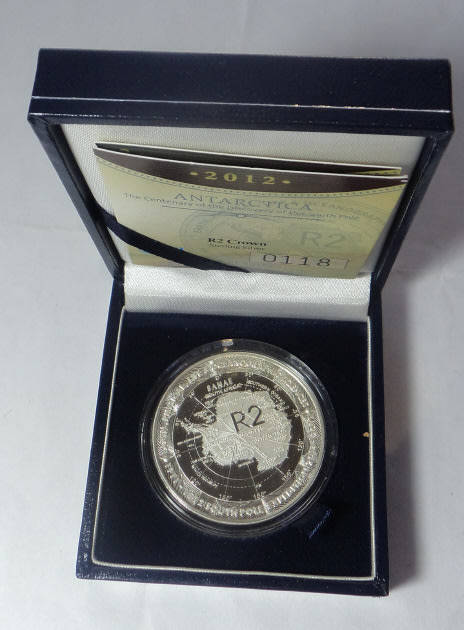 Republic of South Africa: Silver Proof R2 Crown of 2012 (Antarctica)
