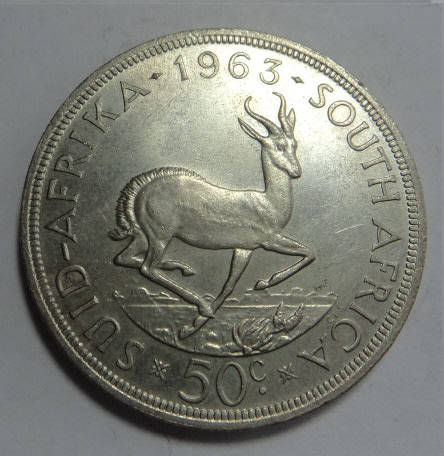 Republic of South Africa: Silver Crown (Silver 50c) of 1963