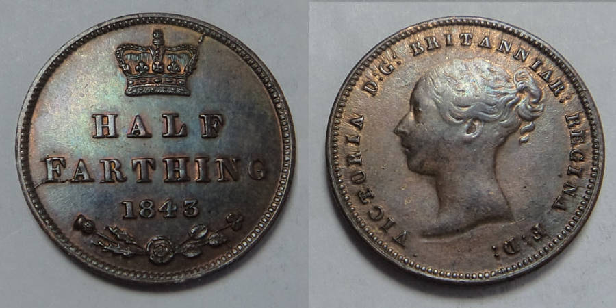 Great Britain, Queen Victoria, Half Farthing of 1843