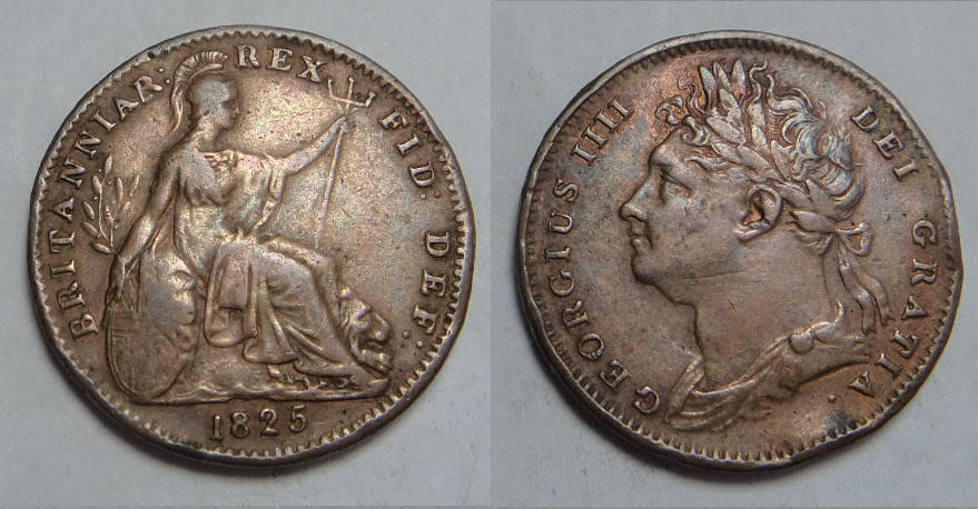 Great Britain, King George IIII, Farthing of 1825