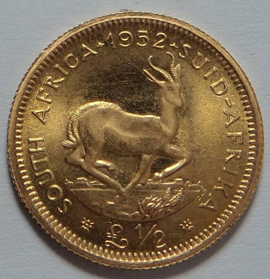 Union of South Africa: GOLD Proof Half Pound of 1952