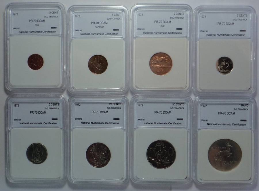 Republic of South Africa: Proof Set of 1972: NNC graded PR 70 Deep Cameo