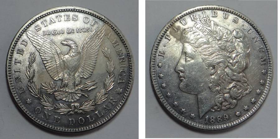 United States of America: Silver Morgan Dollar of 1889 (Coin 2 of 2)