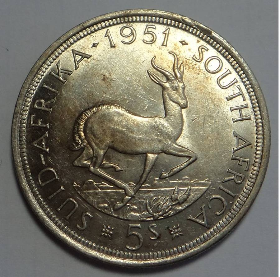 Union of SA: Crown (5/-) of 1951 (Almost UNC)