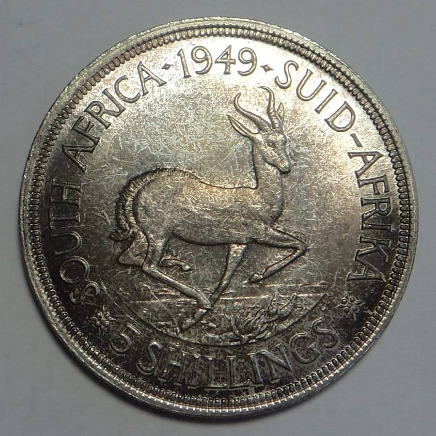 Union of SA: Crown (5/-) of 1949 (Mint State)