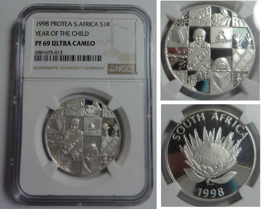 RSA: Silver R1 of 1998 (Year of the Child) NGC PF 69 UC