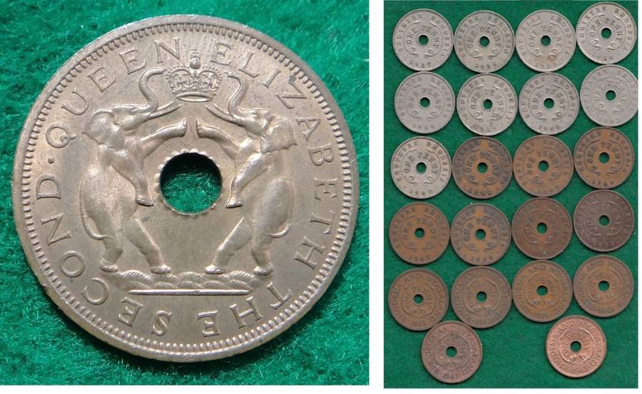 Rhodesia: Almost Complete Collection of Pennies from 1934 -1963