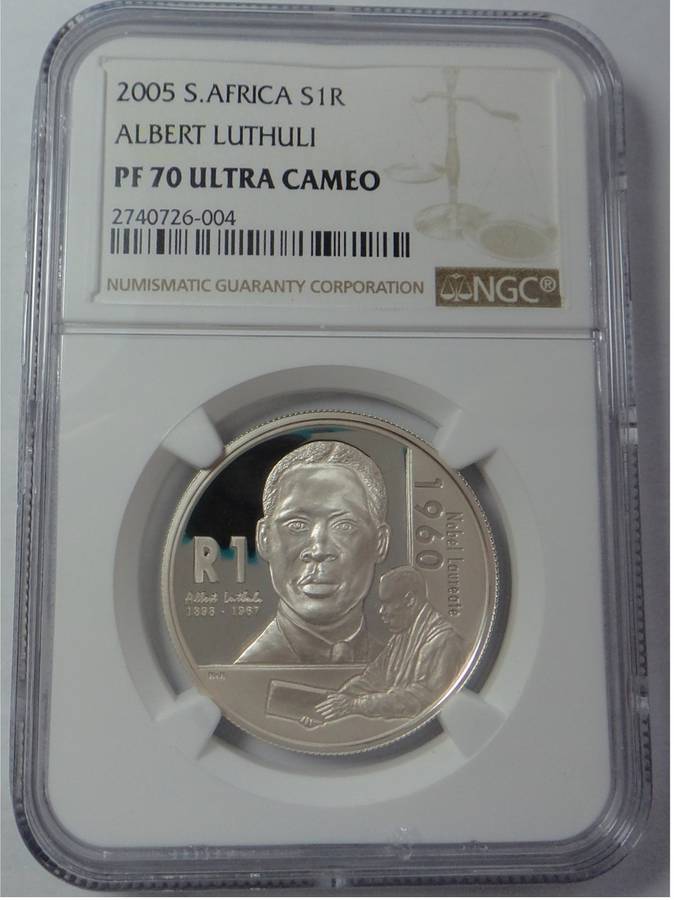 RSA Silver R1 of 2005 (Luthuli) NGC PF 70 Ultra Cameo