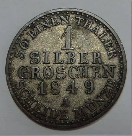 German States, Prussia: 1 Silber Groschen of 1849 (A)