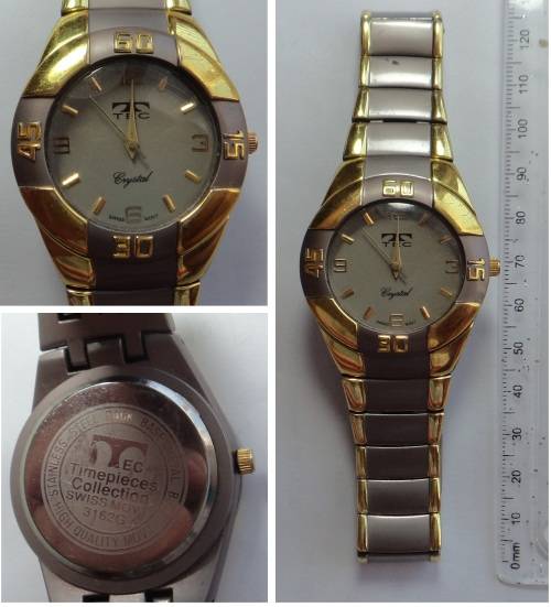 TEC Crystal Swiss Movement Men`s Watch (Please read description)