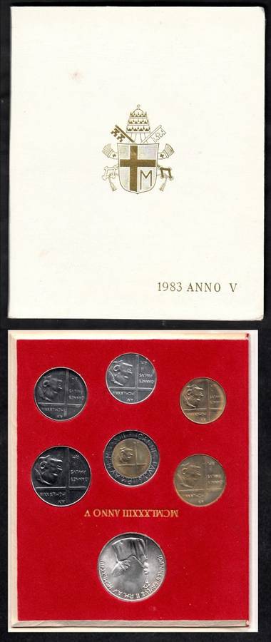 Vatican City: Coin Set of 1983 with SILVER 1000 Lire