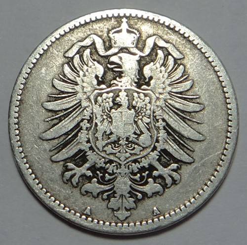 Imperial Germany: Silver One Mark of 1875 (Berlin)
