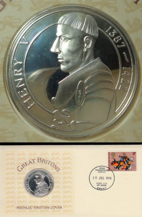 Great Britain: Sterling Silver Medal with FDC: Henry V