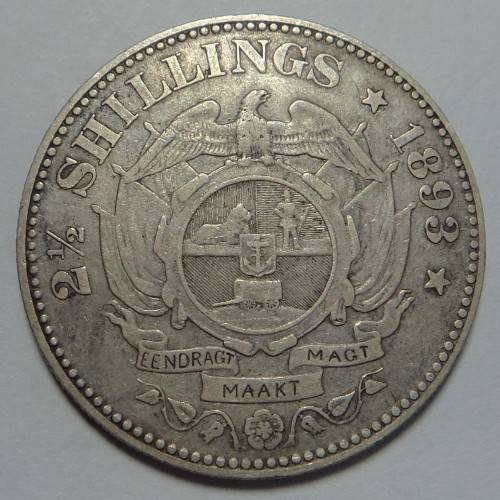 Paul Kruger ZAR: Half Crown (2/6-) of 1893