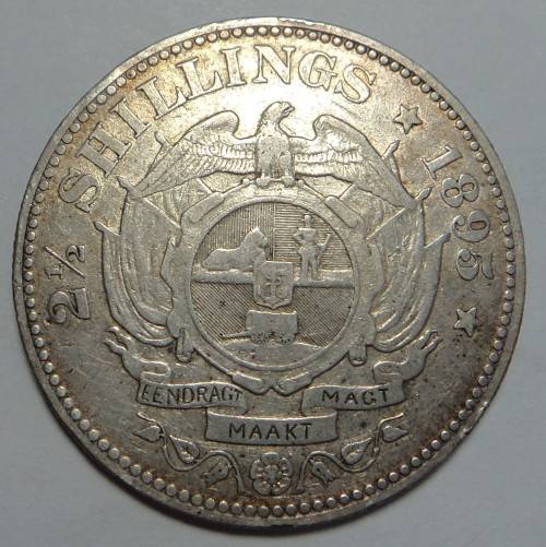 Paul Kruger ZAR: Half Crown (2/6-) of 1895