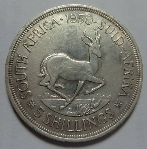 Union of South Africa: Silver Crown (5/-) of 1950 (Coin 1 of 3)