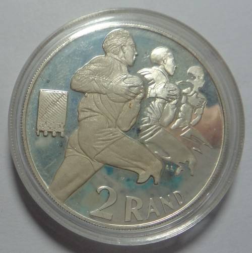 RSA: Proof Silver R2 Crown of 1995 (World Rugby Cup)