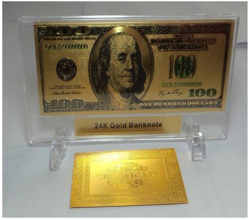 USA: 24K Gold Banknote: 100 Dollars