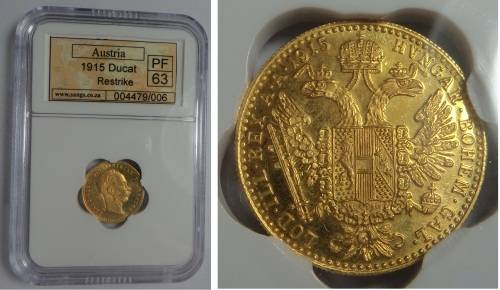 Austria: Proof Gold Ducat 1915, Sangs PF63