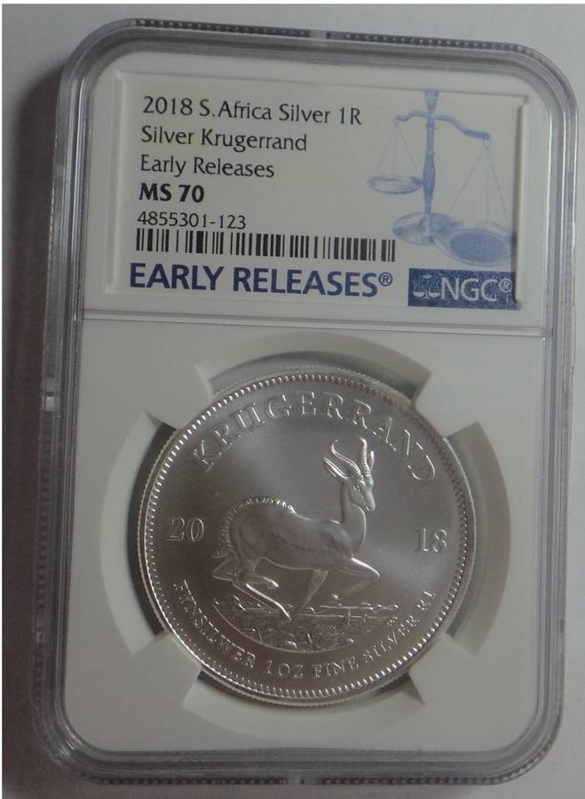 Silver Krugerrand: Early Releases 2018: NGC MS 70