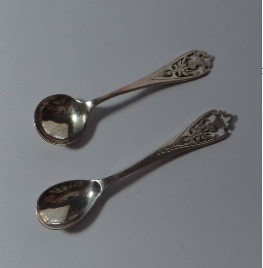 Two Sterling Silver miniature Scottish toddy ladles
