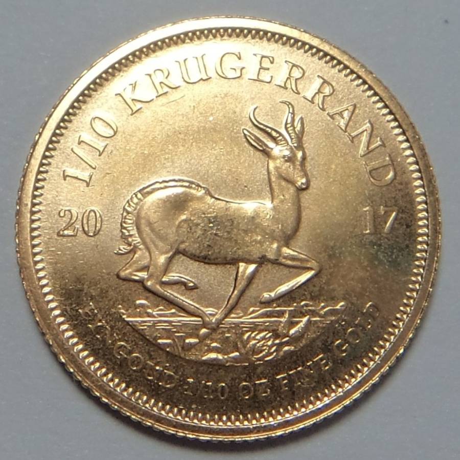 Gold 1/10th Krugerrand of 2017 (Coin 1 of 2)