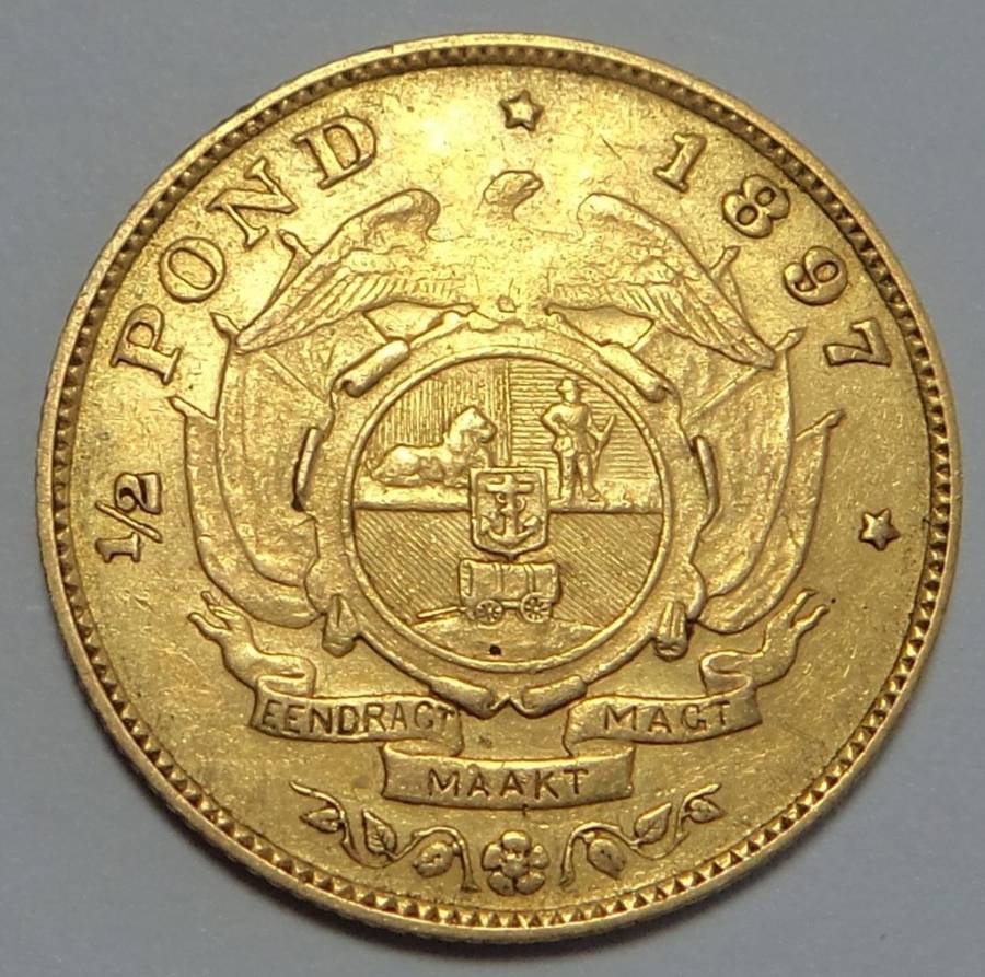 Paul Kruger Gold Half Pond of 1897 (Coin 1 of 2)