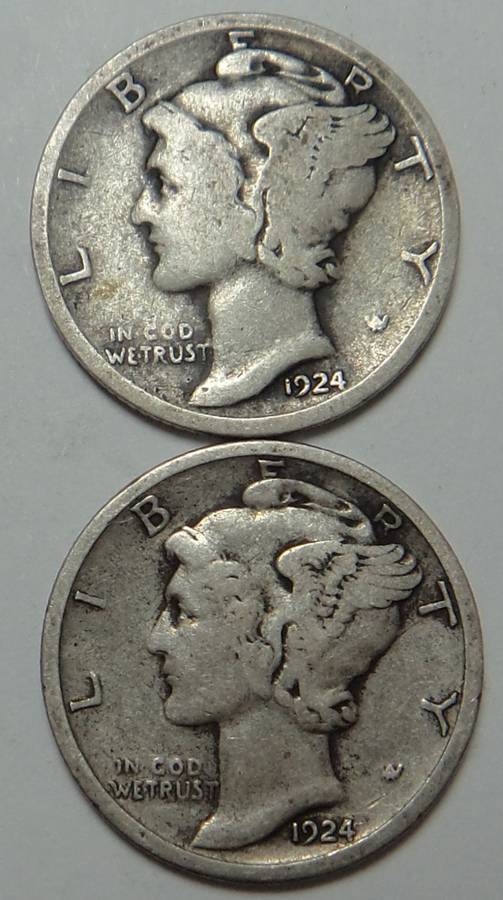 USA Mercury Dime 1924 (S & P)