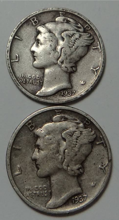 USA Mercury Dime 1937 (D & P)
