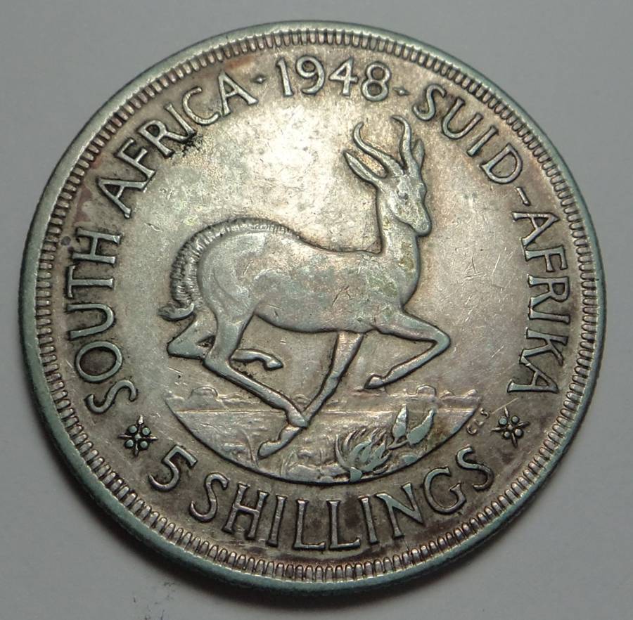Union of S.A. Silver Crown (5/-) of 1948 (11 available)