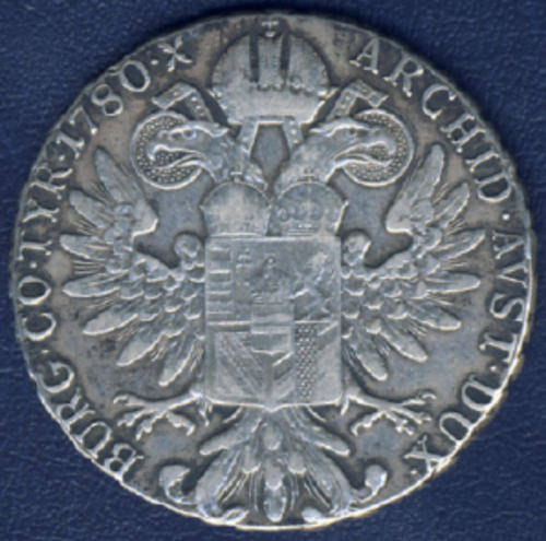 Crown Size: Austrian SILVER Thaler of 1780 of Maria Theresa