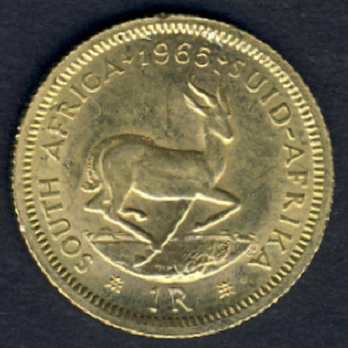 GOLD ONE RAND dated 1965 : Republic of South Africa