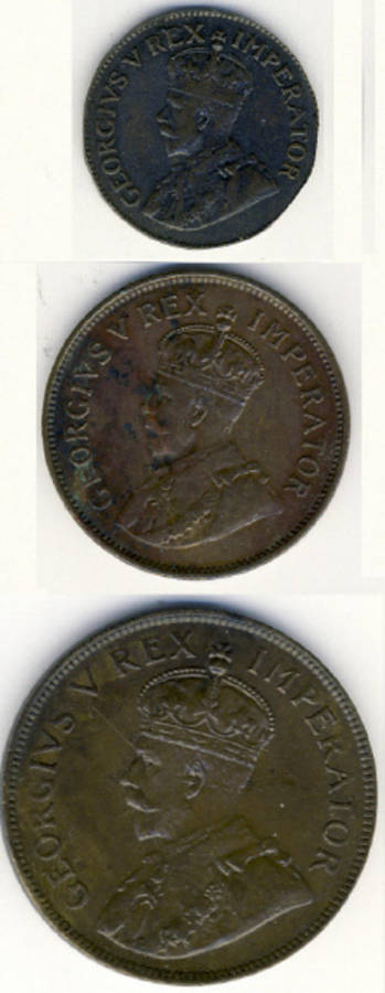 Union of South Africa : 1930 : Farthing, Half-Penny and Penny