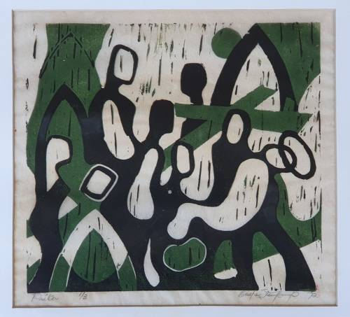 Original lino 1/3 - Pieta - by CASPER STEENKAMP