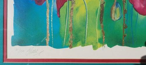 Framed limited addition print of flowers by HETTIE SAAIMAN as per photo