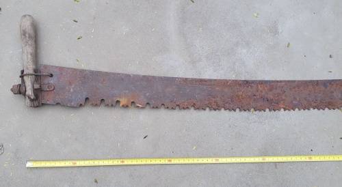 Vintage two man crosscut pull saw - 1,42m