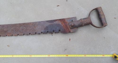Vintage two man crosscut pull saw - 1,42m
