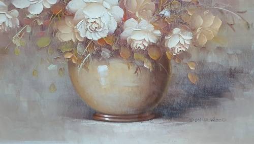 Original framed oil painting as per photo, by DONNA WOODS
