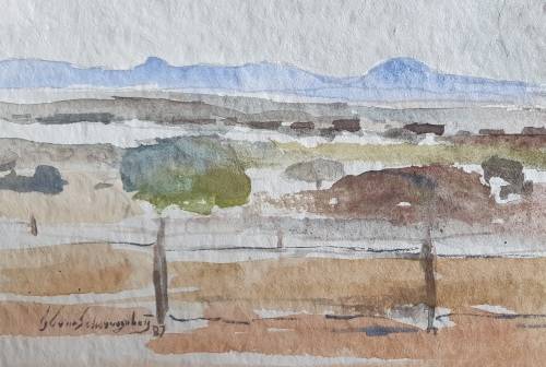 Original unframed watercolor painting by Gerrit van Schouwenburg as per photos
