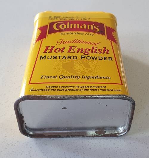 Colman`s Hot English mustard powder tin as per photos